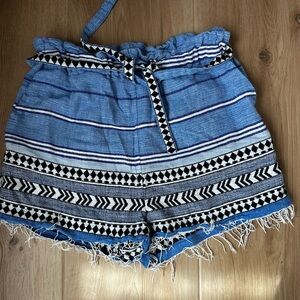 Lemlem Textured Blue and White Shorts